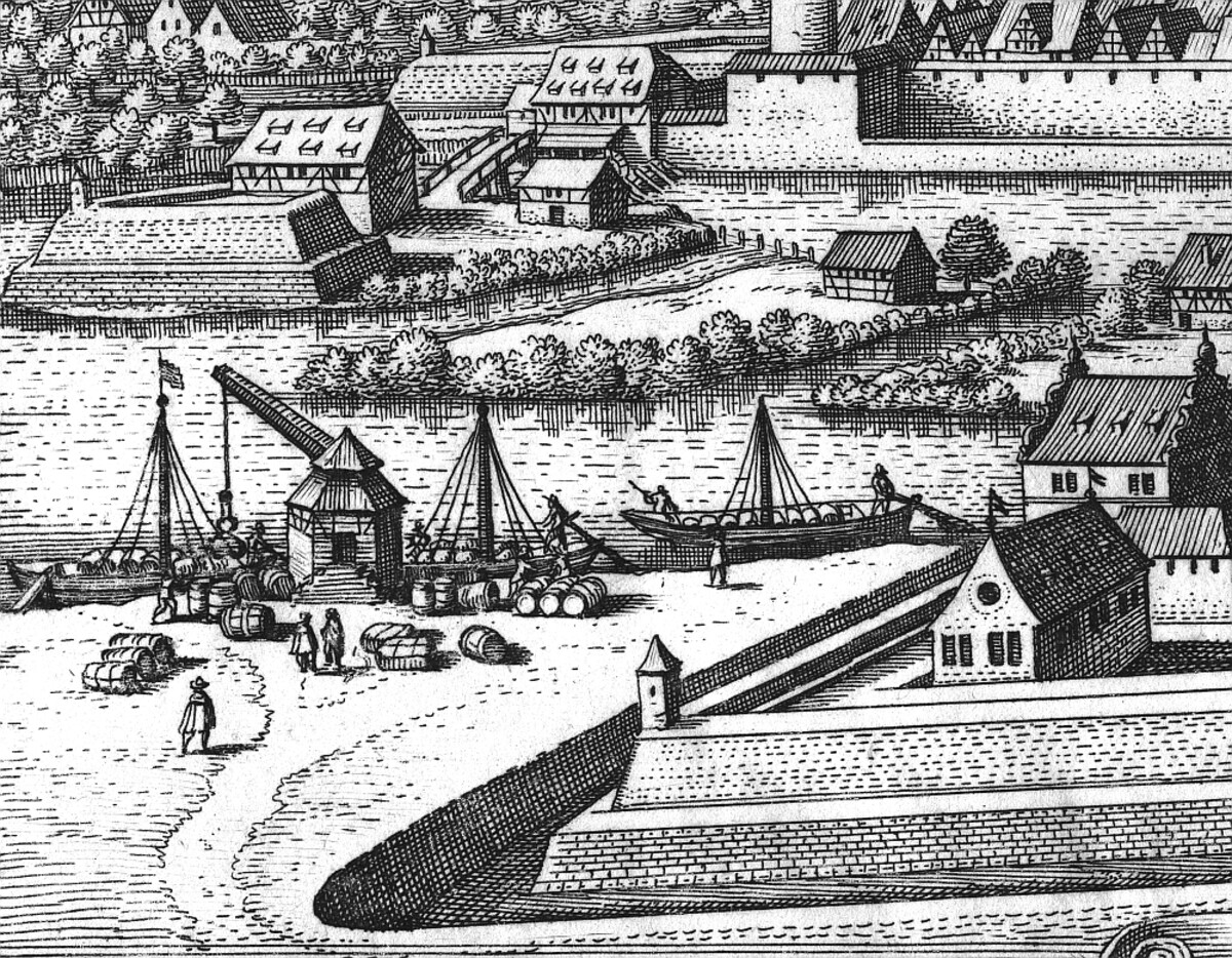 Der von Hans Schweiner 1513/14 gebaute Kran am Neckar