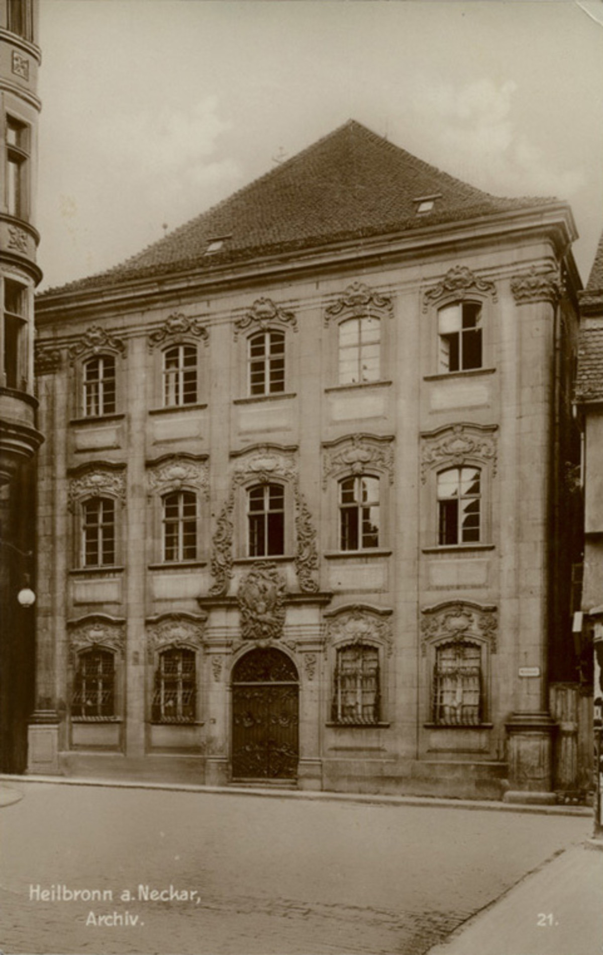 Das Heilbronner Stadtarchiv am Kieselmarkt; um 1930 Das Heilbronner Stadtarchiv am Kieselmarkt; um 1930