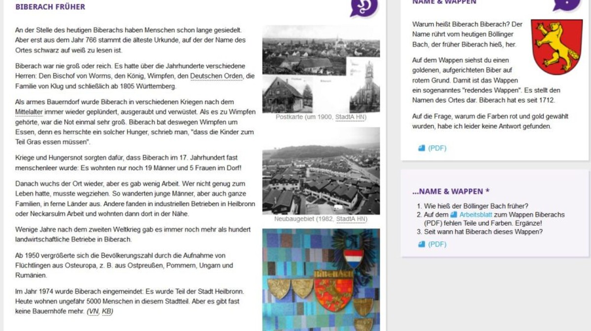 Mein-Heilbronn.org - Ausschnitt Stadtteil Biberach