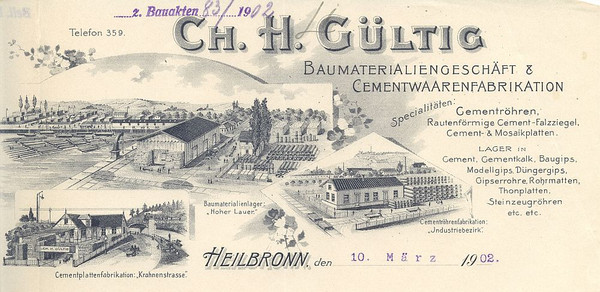 Briefkopf Firma Gültig (Stadtarchiv Heilbronn E002-855)