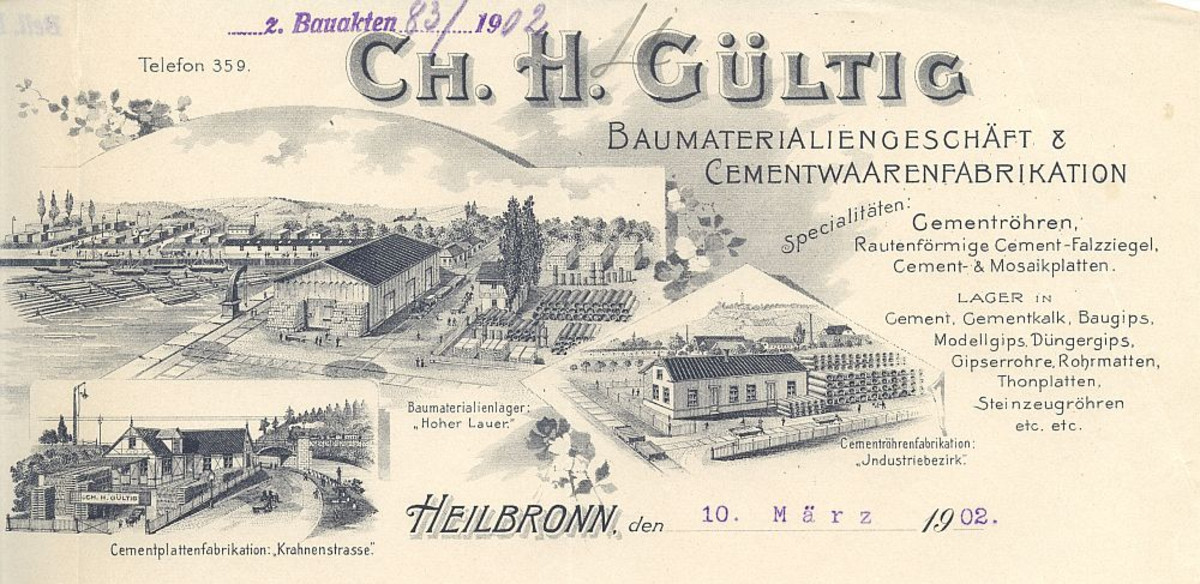 Briefkopf Firma Gültig (Stadtarchiv Heilbronn E002-855) Briefkopf Firma Gültig (Stadtarchiv Heilbronn E002-855)