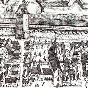 Franziskanerkloster (Barfüßer) 1658; (Stadtarchiv Heilbronn)