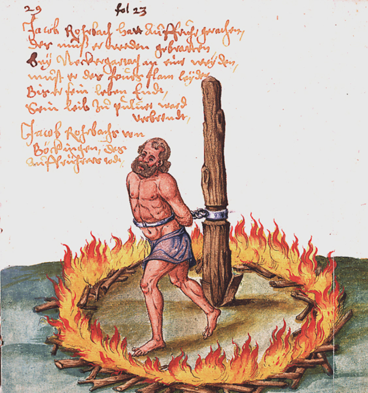 Hinrichtung von Jäklein Rorbach am 21.05.1525 (Badische Landesbibliothek Karlsruhe) Hinrichtung von Jäklein Rorbach
am 21.05.1525
(Badische Landesbibliothek Karlsruhe)