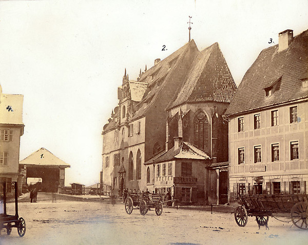Das Spital an der alten Neckarbrücke; 1865 
Foto von Ludwig Hartmann
(Stadtarchiv Heilbronn)