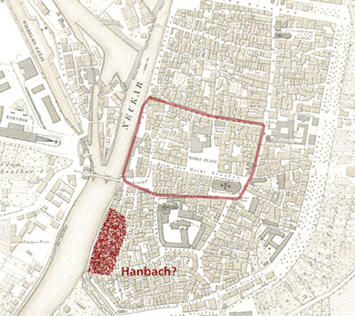 Rekonstruktionsversuch: Heilbronn um 1100 (Stadtarchiv Heilbronn) Rekonstruktionsversuch: Heilbronn um 1100
(Stadtarchiv Heilbronn)