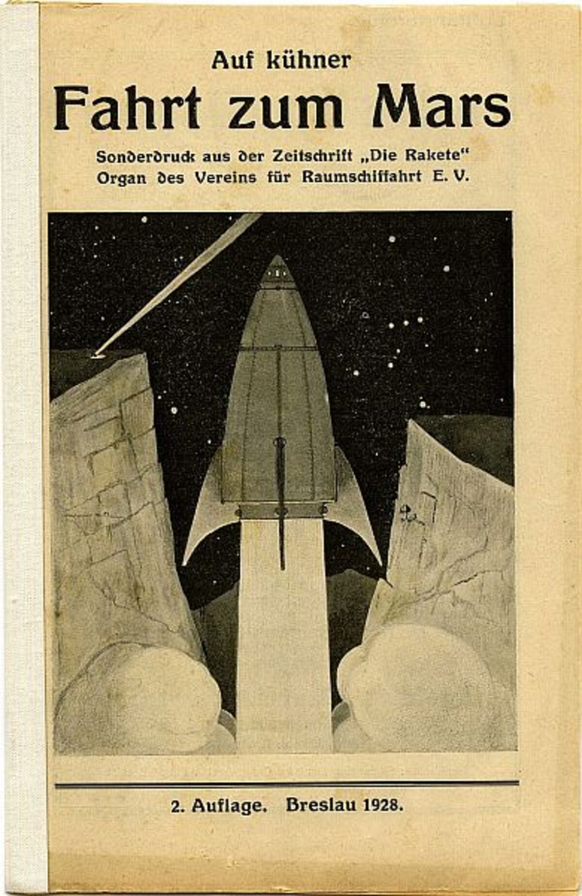 Max Valiers Weltraum-Utopie erschien erstmals 1927. (Stadtarchiv Heilbronn) Max Valiers Weltraum-Utopie erschien erstmals 1927.
(Stadtarchiv Heilbronn)