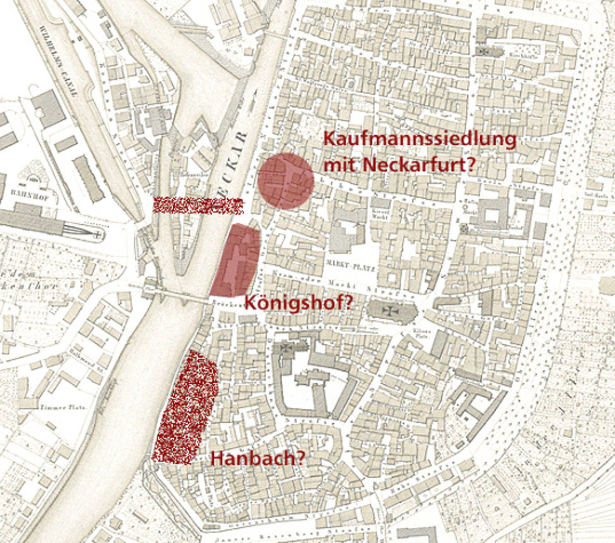Rekonstruktionsversuch: Heilbronn um 800 (Stadtarchiv Heilbronn) Rekonstruktionsversuch: Heilbronn um 800
(Stadtarchiv Heilbronn)