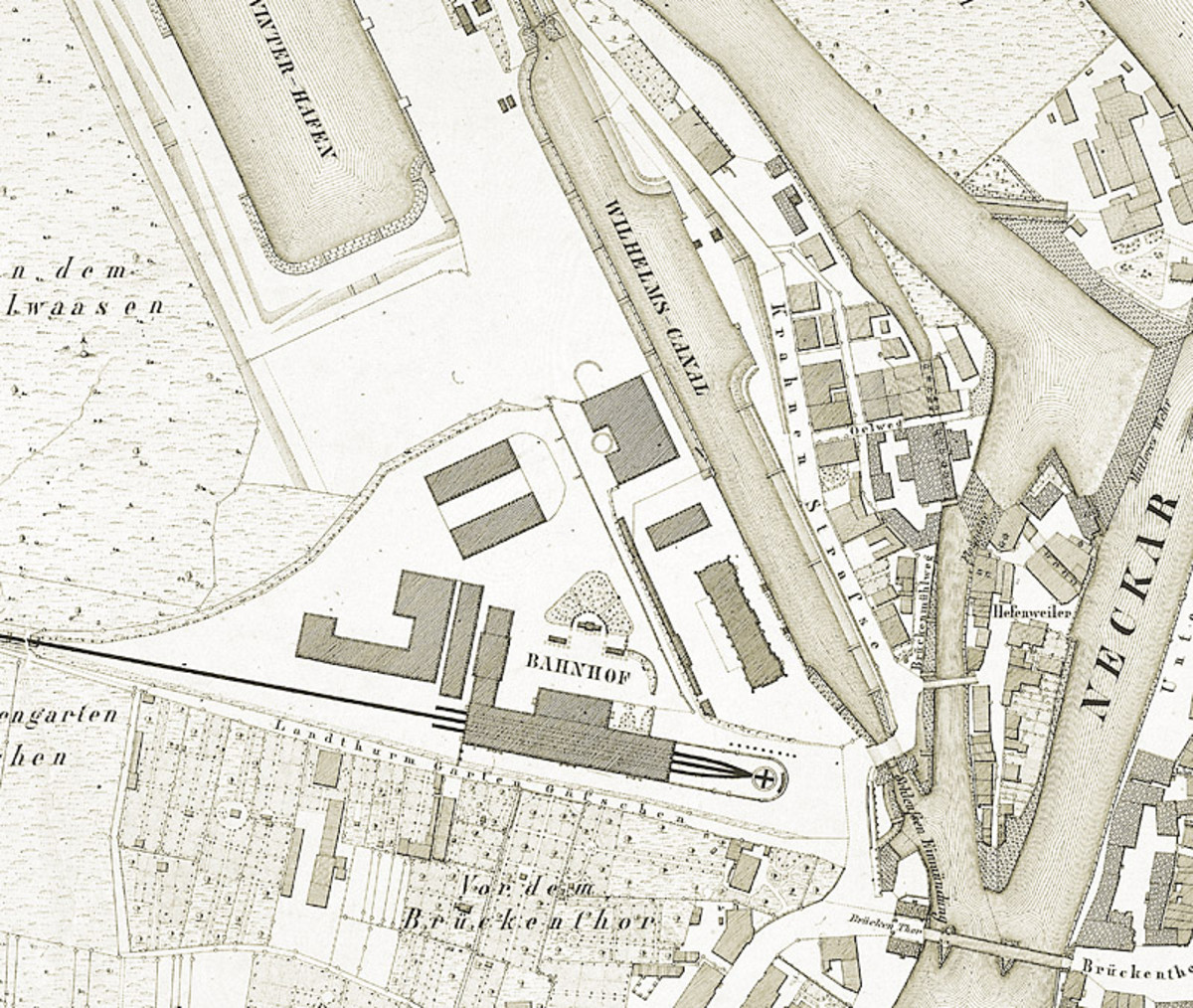 Stadtplan (Ausschnitt); um 1860 (Stadtarchiv Heilbronn) Stadtplan (Ausschnitt); um 1860
(Stadtarchiv Heilbronn)