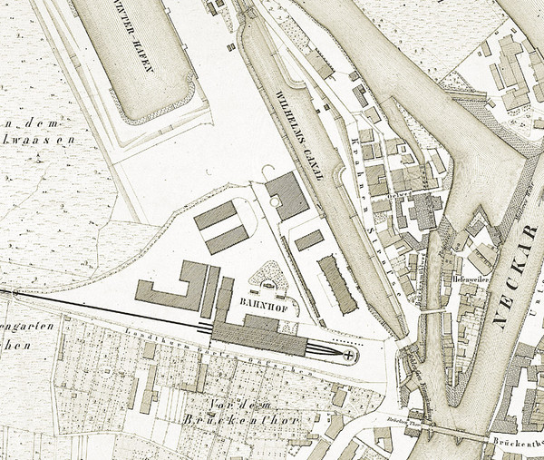 Stadtplan (Ausschnitt); um 1860
(Stadtarchiv Heilbronn)