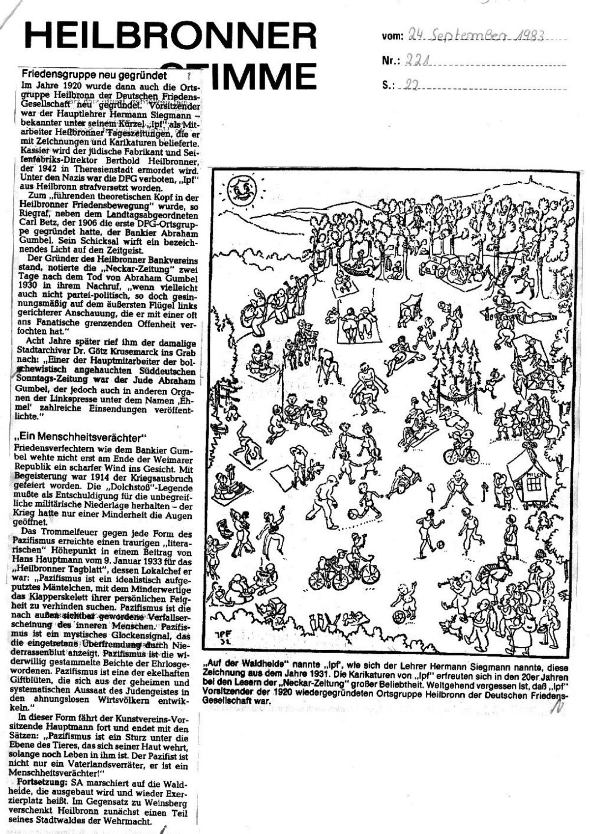 Gerd Kempf: 100 Jahre Waldheide - Serie der Heilbronner Stimme 1983, Teil 5 b (stimme.de) Gerd Kempf: 100 Jahre Waldheide - Serie der Heilbronner Stimme 1983, Teil 5 b (stimme.de)