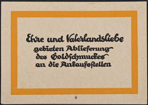 Werbekarte für die Ablieferung von Goldschmuck (Stadtarchiv Heilbronn D020-66)