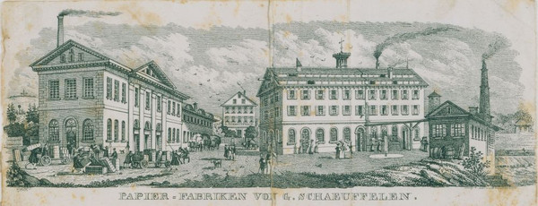 Papierfabrik von Schaeuffelen, um 1850 (Stadtarchiv Heilbronn E005-2146)