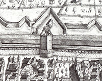 Adelberger Turm; 1658 Stadtansicht von Johann Sigmund Schlehenried (Ausschnitt) (Stadtarchiv Heilbronn)