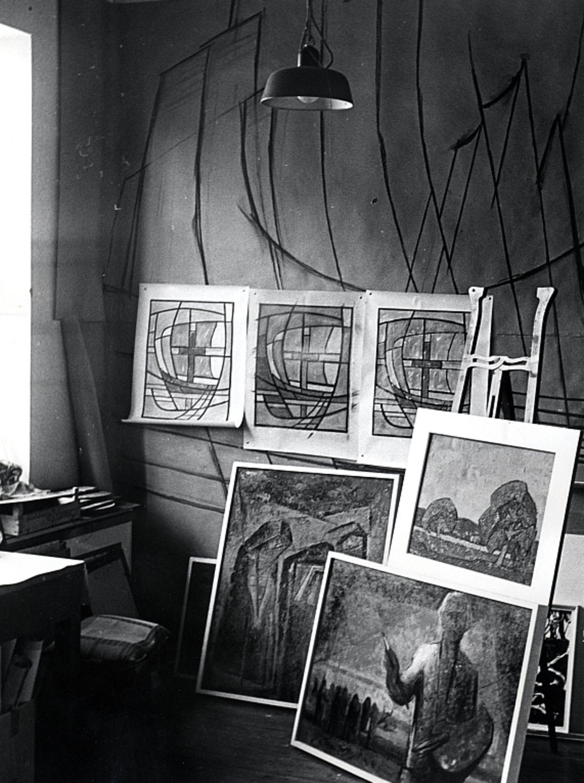 Im Atelier in der Klingenberger Straße. (Stadtarchiv Heilbronn) Im Atelier in der Klingenberger Straße.
(Stadtarchiv Heilbronn)