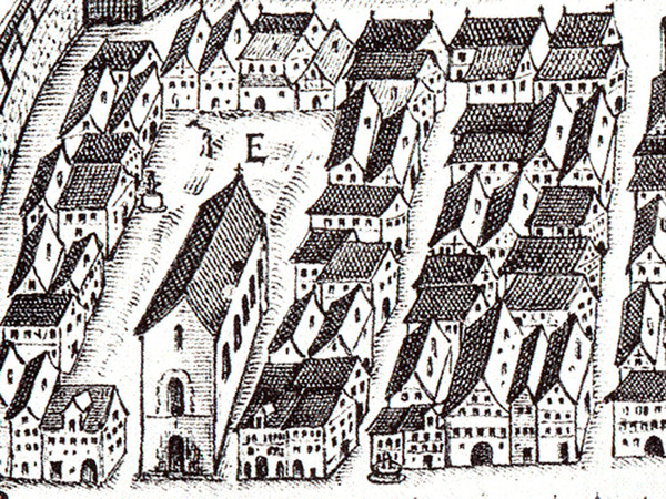 Nikolaikirche; 1658
Stadtansicht von Johann Sigmund Schlehenried (Ausschnitt)
(Stadtarchiv Heilbronn)