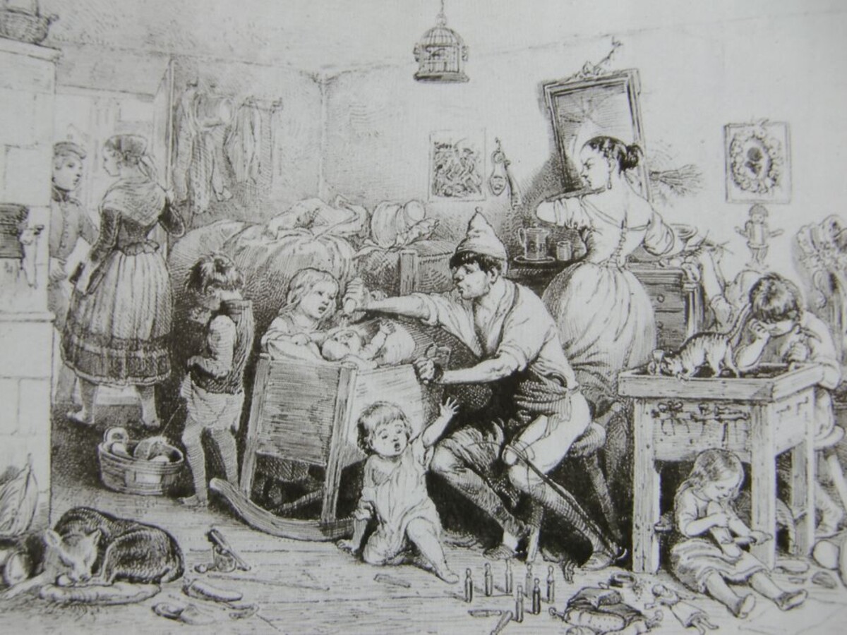 Th. Hosemann, Schuhmacherfamilie 1845 (In: Jacobeit, Sigrid und Wolfgang: Illustrierte Alltagsgeschichte des deutschen Volkes, 1810-1900, Köln 1988, S. 246) Th. Hosemann, Schuhmacherfamilie 1845 (In: Jacobeit, Sigrid und Wolfgang: Illustrierte Alltagsgeschichte des deutschen Volkes, 1810-1900, Köln 1988, S. 246)