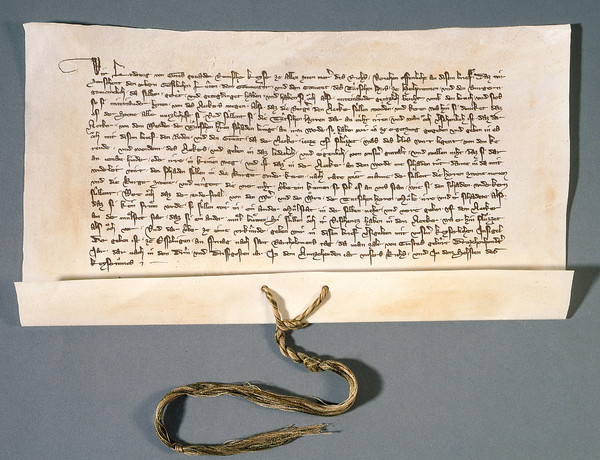 Die Urkunde, am 27. August 1333 ausgestellt von Kaiser Ludwig den Bayern, verleiht der Stadt Heilbronn das Recht, den Neckar nach Belieben "wenden und keren" zu dürfen.
(Original: Hauptstaatsarchiv Stuttgart, H 51 U 349)