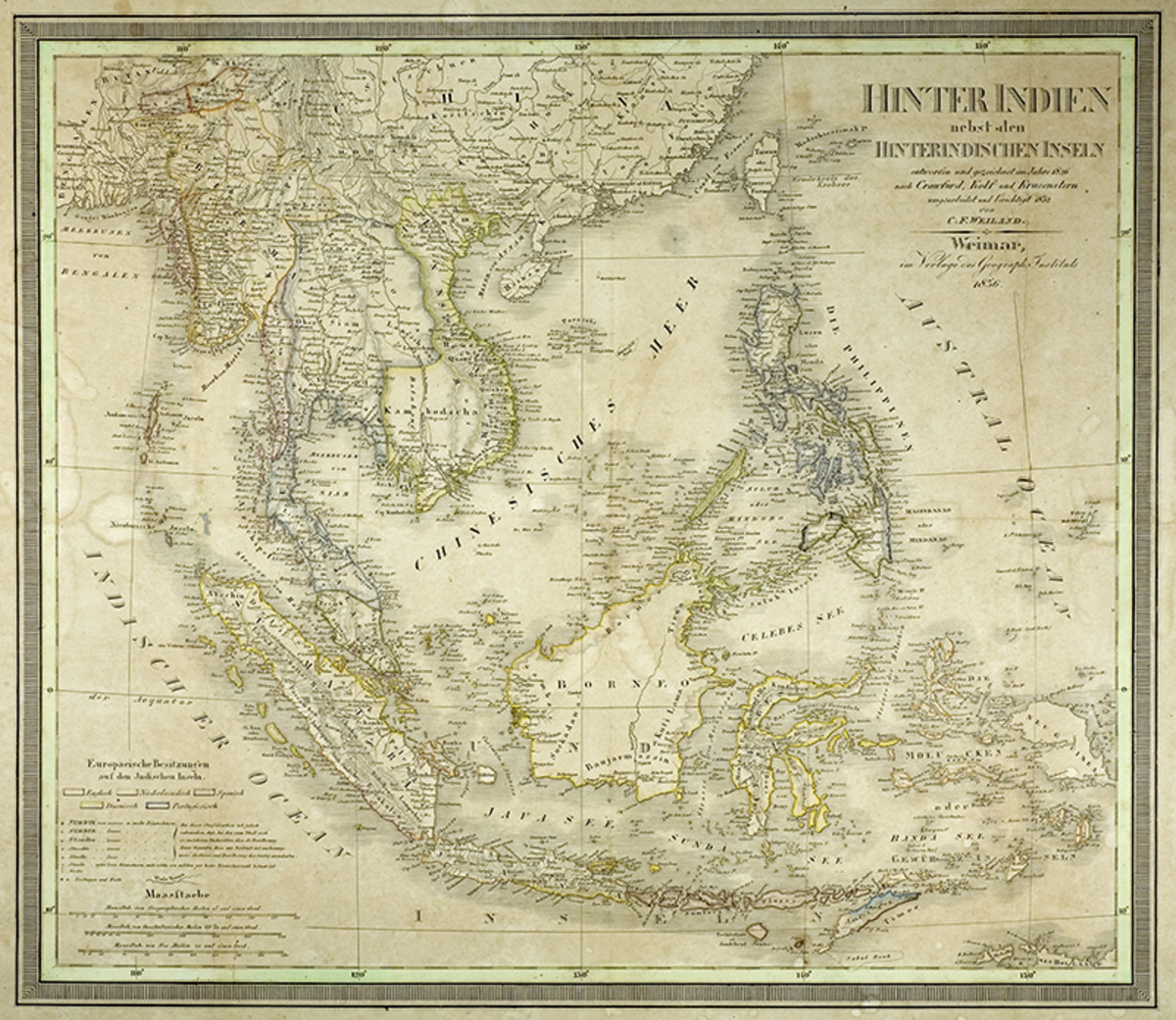 Karte von "Hinterindien" aus dem Nachlass von Robert Mayer; 1836 (Stadtarchiv Heilbronn D032-236) Karte von "Hinterindien" aus dem Nachlass von Robert Mayer; 1836
(Stadtarchiv Heilbronn D032-236)
