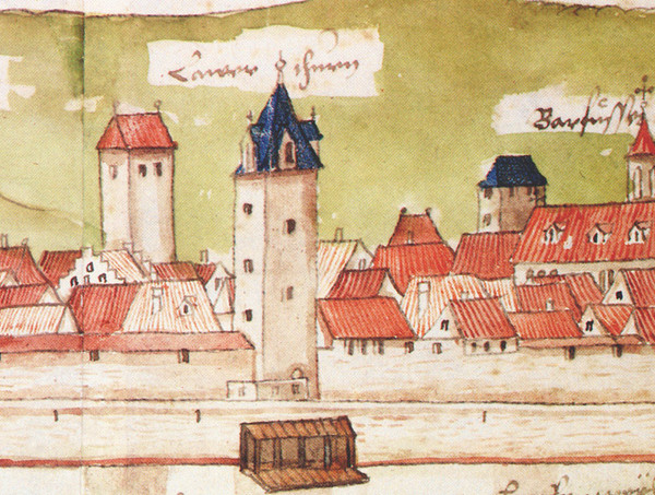Lohturm; 1554
(Ausschnitt aus der ältesten Stadtansicht von Heilbronn; Stadtarchiv Heilbronn E005-533)