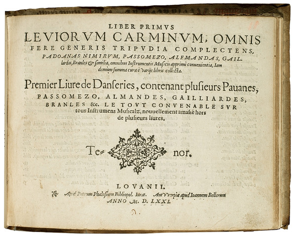 „Löwener Tanzbuch“ aus dem "Heilbronner Musikschatz; 1571
(Stadtarchiv Heilbronn)