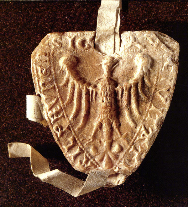 Das älteste bekannte Siegel der Stadt; 1265
(Foto Stadtarchiv Heilbronn)