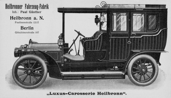 Werbeanzeige der Heilbronner Fahrzeug-Fabrik; 1907
(Stadtarchiv Heilbronn)