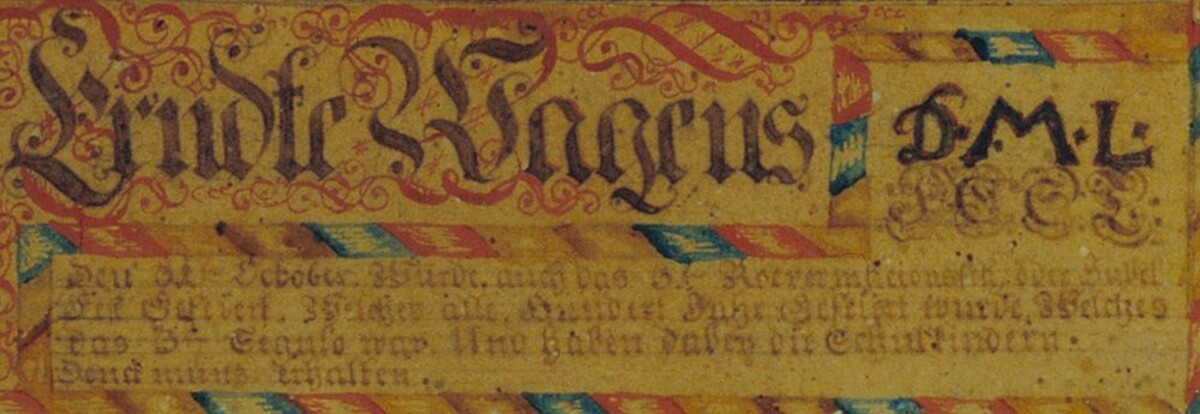 Ausschnitt aus dem Erinnerungsblatt Einzug des Erntewagens 1817 (Foto Stadtarchiv Heilbronn) Ausschnitt aus dem Erinnerungsblatt Einzug des Erntewagens 1817 (Foto Stadtarchiv Heilbronn)