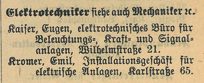 Auszug aus dem Adressbuch der Stadt Heilbronn, 1909, Verzeichnis der Handels- und Gewerbetreibenden (Stadtarchiv Heilbronn)