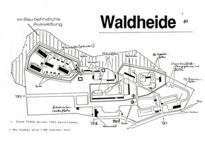 Flugblatt zum 11. Januar 1988, Rückseite: Lageskizze mit aktueller und geplanter Nutzung des Areals um 1987 (Stadtarchiv Heilbronn)