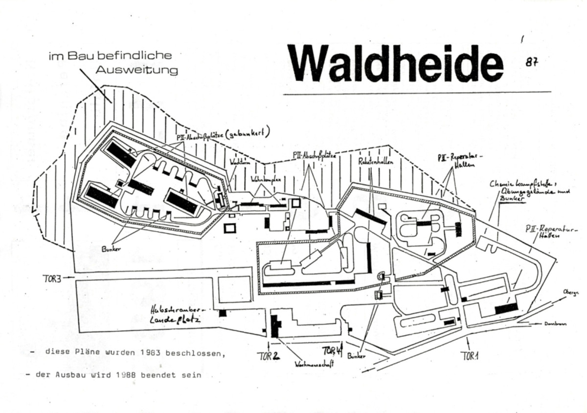 Flugblatt zum 11. Januar 1988, Rückseite: Lageskizze mit aktueller und geplanter Nutzung des Areals um 1987 (Stadtarchiv Heilbronn) Flugblatt zum 11. Januar 1988, Rückseite: Lageskizze mit aktueller und geplanter Nutzung des Areals um 1987 (Stadtarchiv Heilbronn)