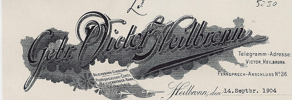 Briefkopf der Firma Gebr. Victor (Stadtarchiv Heilbronn)