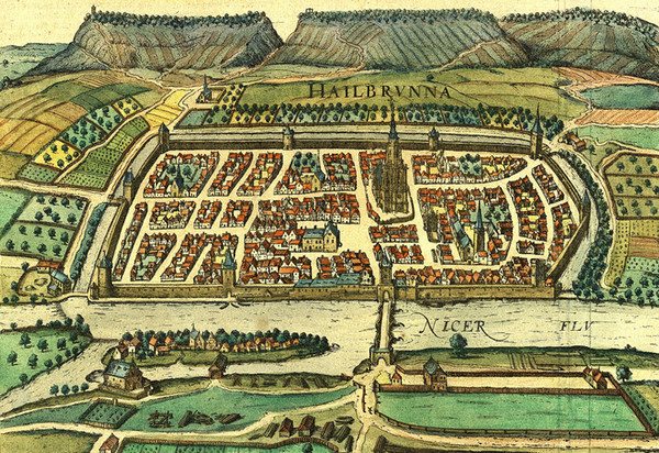 Heilbronn 1617
Stadtansicht von Georg Braun und Franz Hogenberg
(Stadtarchiv Heilbronn)