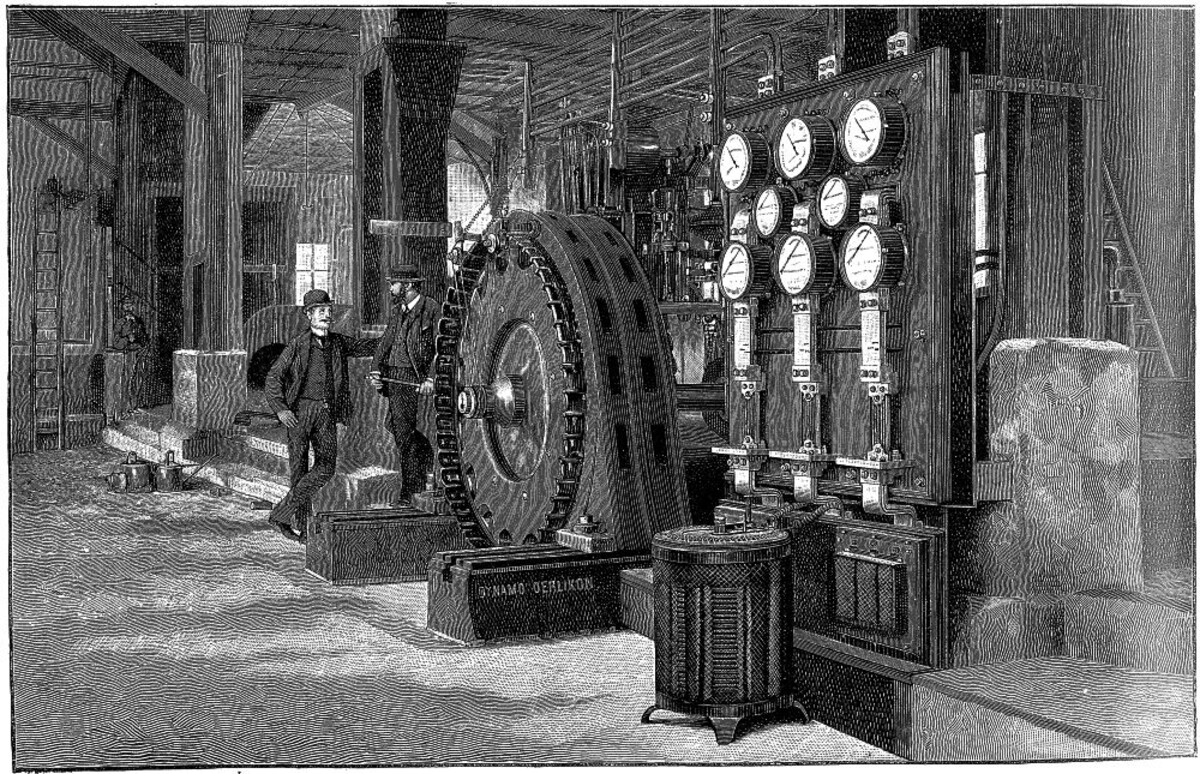Die Maschinenfabrik Oerlikon (Zürich) stellte den Drehstromgenerator her, der in Lauffen aufgebaut wurde (Vergl. Offizieller Bericht über die Arbeiten der Prüfungs-Kommission. Frankfurt 1894, S. 321) Die Maschinenfabrik Oerlikon (Zürich) stellte den Drehstromgenerator her, der in Lauffen aufgebaut wurde (Vergl. Offizieller Bericht über die Arbeiten der Prüfungs-Kommission. Frankfurt 1894, S. 321)