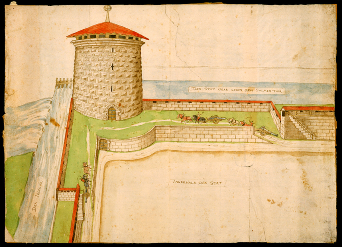 Bollwerksturm; 1586 (Stadtarchiv Heilbronn E005-278,2) Vermutlich handelt es sich bei dieser Zeichnung um eine nicht ausgeführte Verstärkung des alten Turms nach Nürnberger Vorbild. Bollwerksturm; 1586
(Stadtarchiv Heilbronn E005-278,2)
Vermutlich handelt es sich bei dieser Zeichnung um eine nicht ausgeführte Verstärkung des alten Turms nach Nürnberger Vorbild.