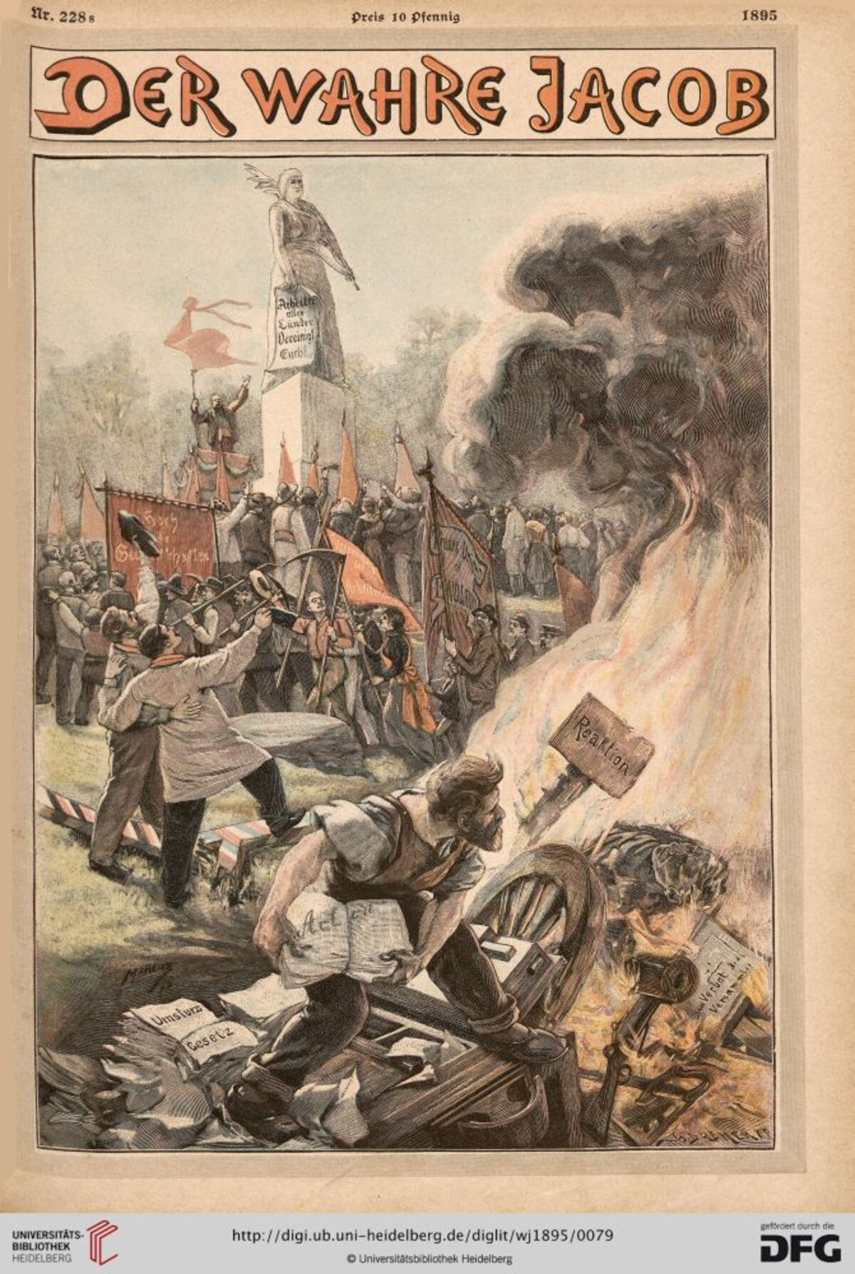 Aus der sozialdemokratischen Satirezeitschrift Der Wahre Jacob, Nr. 228, 1895 Aus der sozialdemokratischen Satirezeitschrift Der Wahre Jacob, Nr. 228, 1895