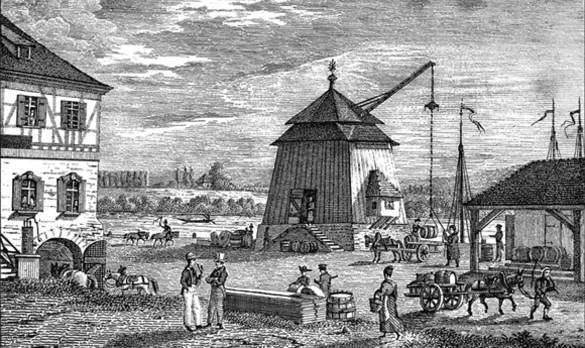 Der Kran und das Gasthaus zum Kranen, 1829 
Lithographie der Gebrüder Wolff
(Städtische Museen Heilbronn)