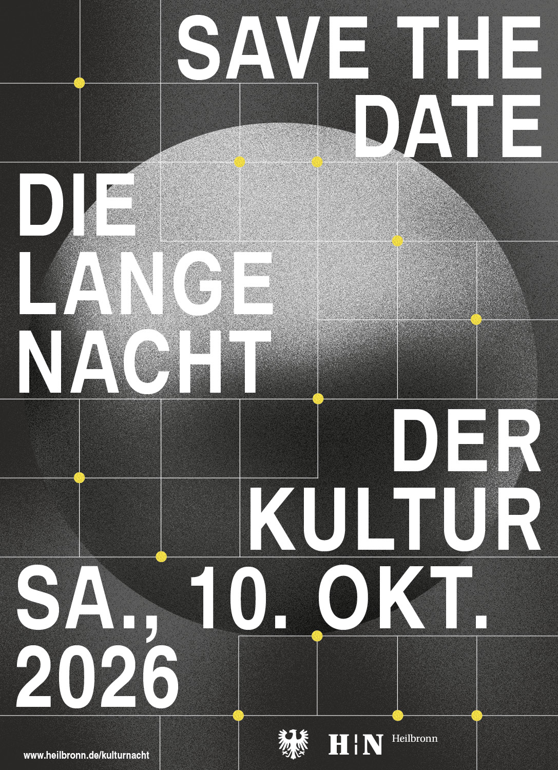 Plakat kündigt die Veranstaltung "Lange Nacht de Kultur" am 22.10.2026 an