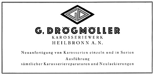 Werbeanzeige für die Karosseriefabrik Drögmöller; 1926
(Stadtarchiv Heilbronn)