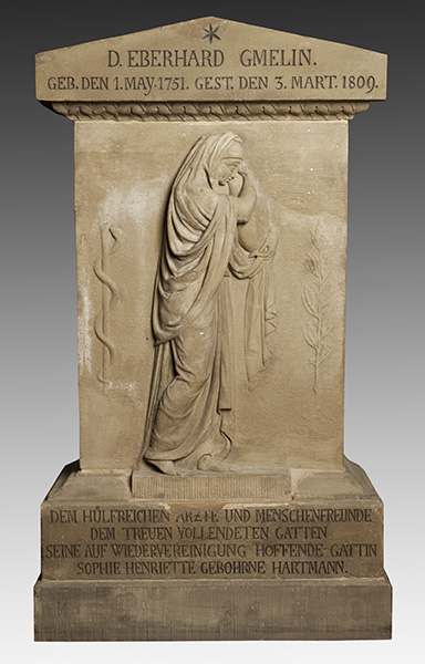 Der von Johann Heinrich Dannecker entworfene Grabstein für Eberhard Gmelin.
(Foto Stadtarchiv Heilbronn)