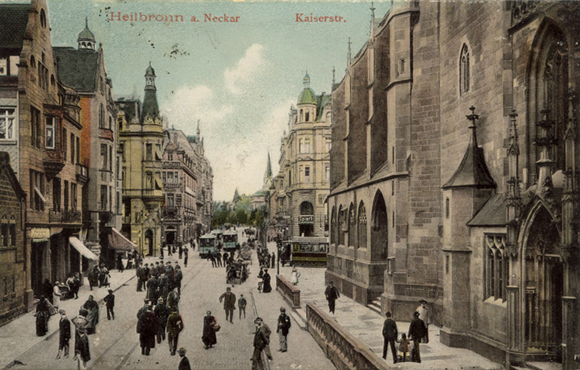 Kaiserstraße von Westen; um 1900
(Stadtarchiv Heilbronn)