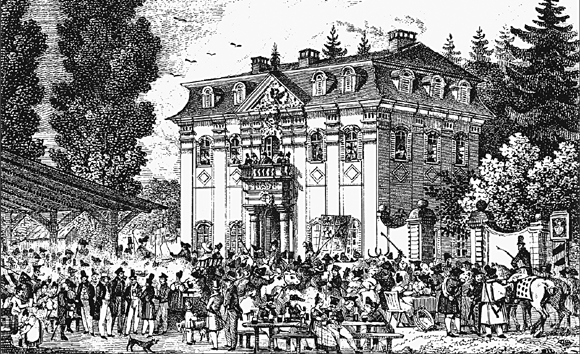 Viehmarkt am Schießhaus; 1837
Lithographie der Gebrüder Wolff
(Stadtarchiv Heilbronn)